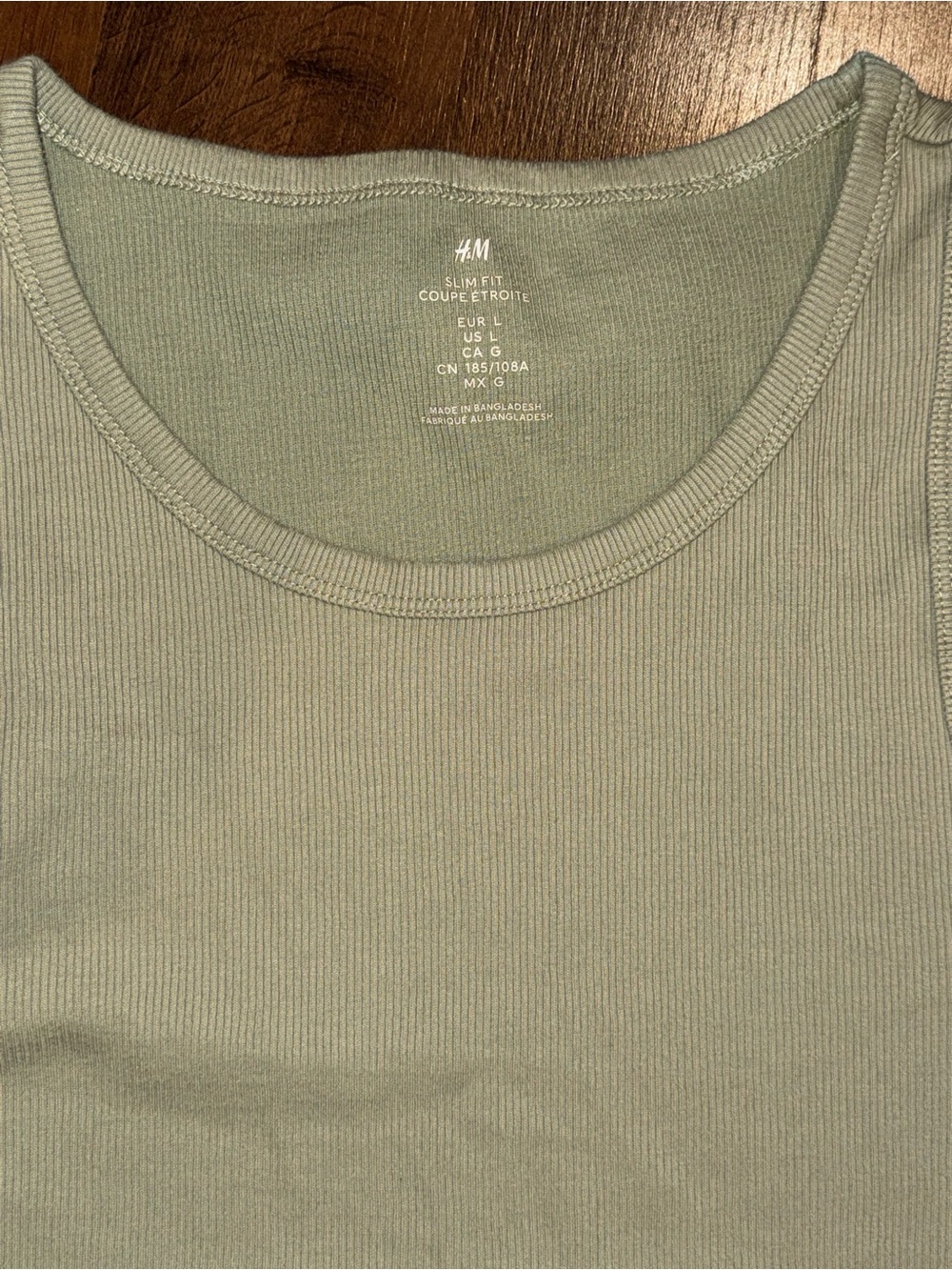 Lot of 3 H&M Ribbed Slim Fit Mens Tank Tops - size LARGE - Picture 3 of 7